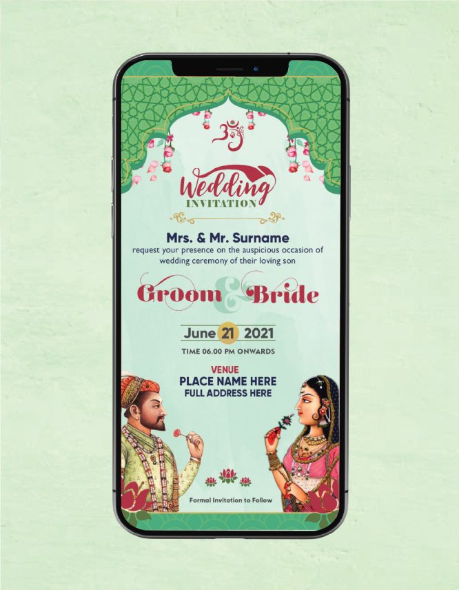 Royal Mughal Wedding Invitation
