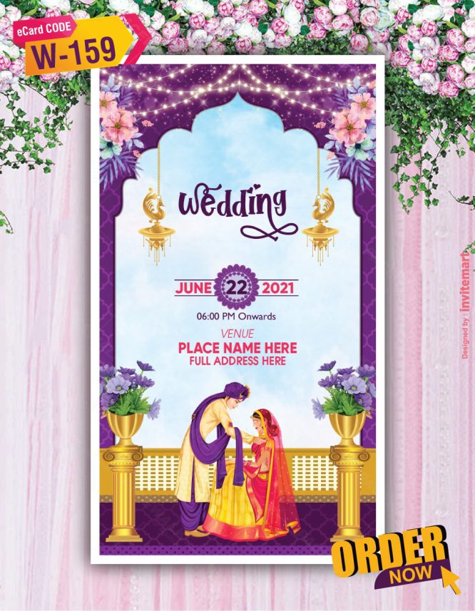 Indian Bridal Mehndi Haldi and Wedding Invitation Card