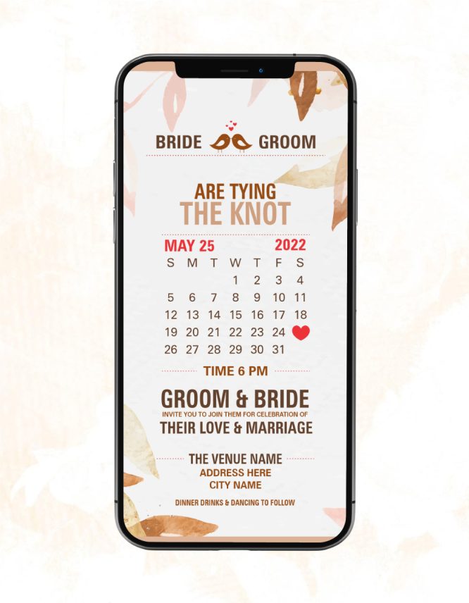 Wedding Calendar Heart Save The Date Card