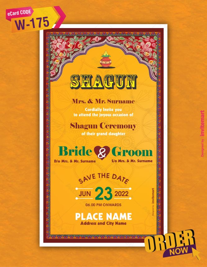 Shagun Ceremony Invitation Card