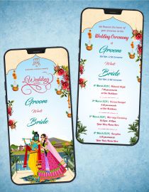 Radhe Krishna Wedding Invitation Card