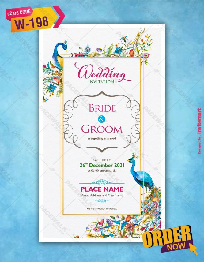 Elegant Peacock Wedding invitation