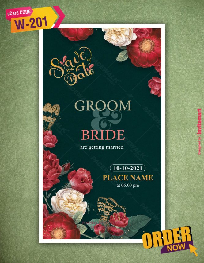 Floral Save The Date Wedding Ecards