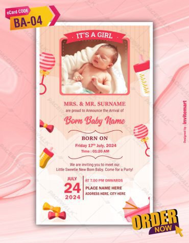 Baby Girl Birth Announcement