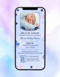 Baby Boy Birth Announcement Invitation