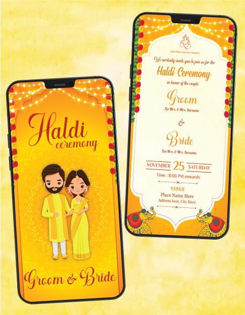 Beautiful Haldi Ceremony Invitation Card