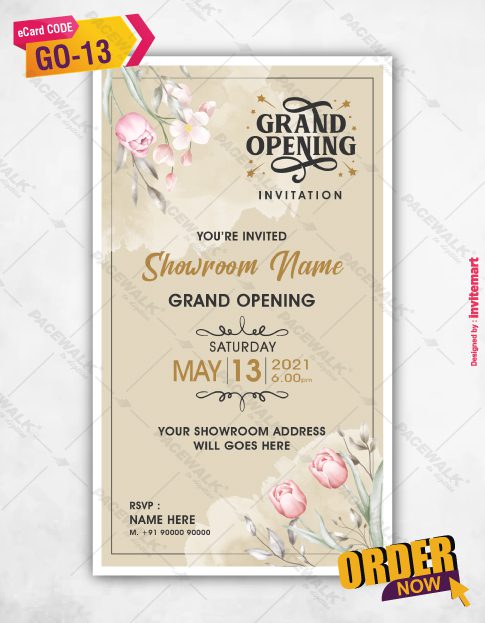 Floral Grand Opening Invitation