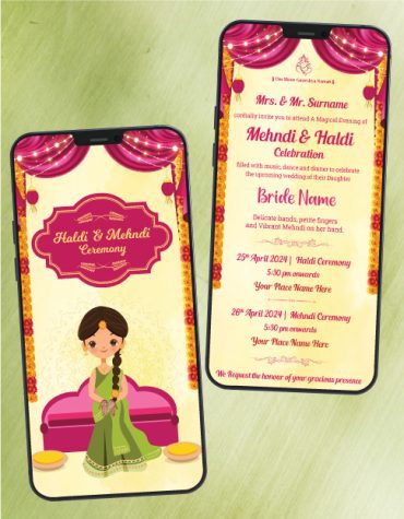 Haldi And Mehndi Ceremony Invitation Card