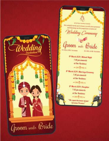 Modern Hindu Wedding Invitation