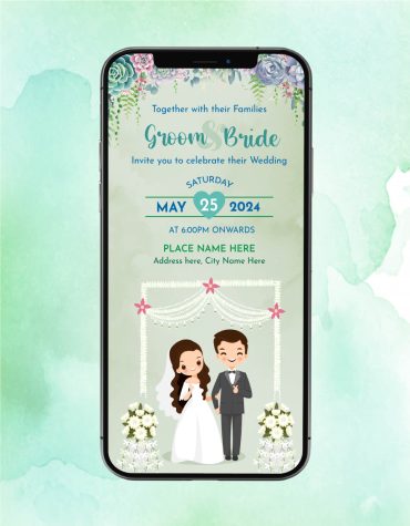 Beautiful Christian Couple Wedding Invitation Card