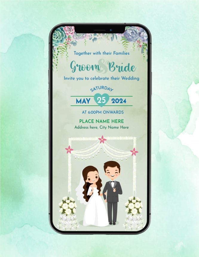 Beautiful Christian Couple Wedding Invitation Card