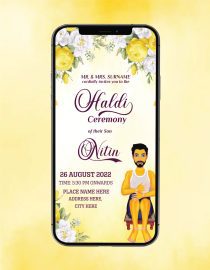 Haldi Ceremony Invitation Card For Groom