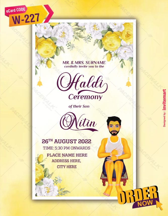 Haldi Ceremony Invitation Card For Groom