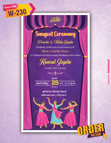 Beautiful Sangeet Ceremony Invitation Ecard