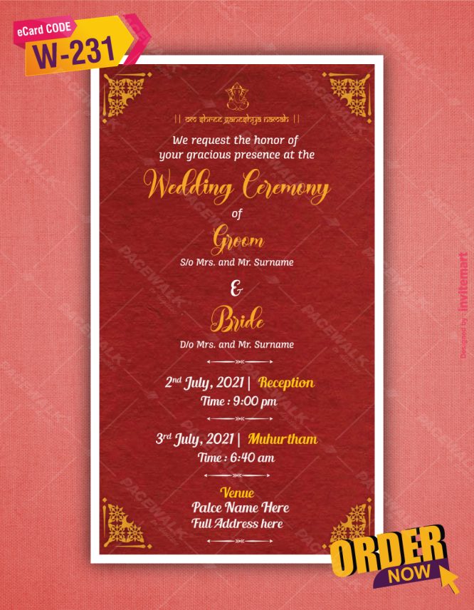 South Indian Cartoon Wedding Invitation