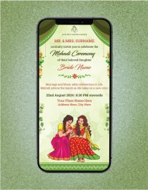 Floral Mehndi Invitation Cards
