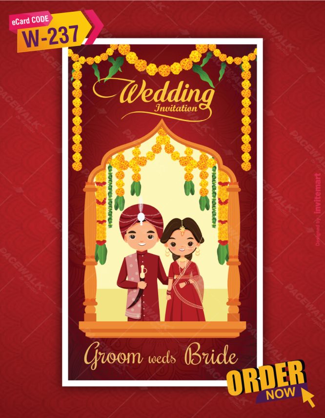 Modern Hindu Wedding Invitation