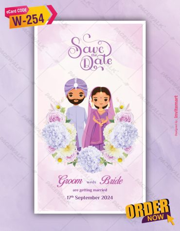 Purple Flower Themed Save the Date