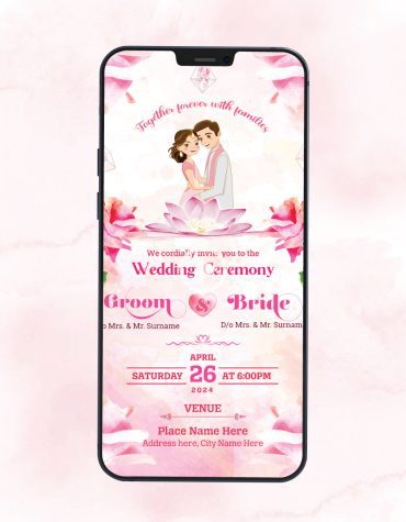 Pink Floral Wedding Invitation Video