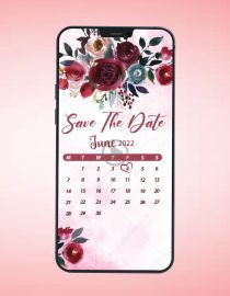 Rose Calendar Save The Date Invitation