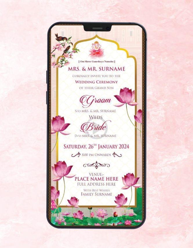 Lotus Theme Wedding Invitation Video
