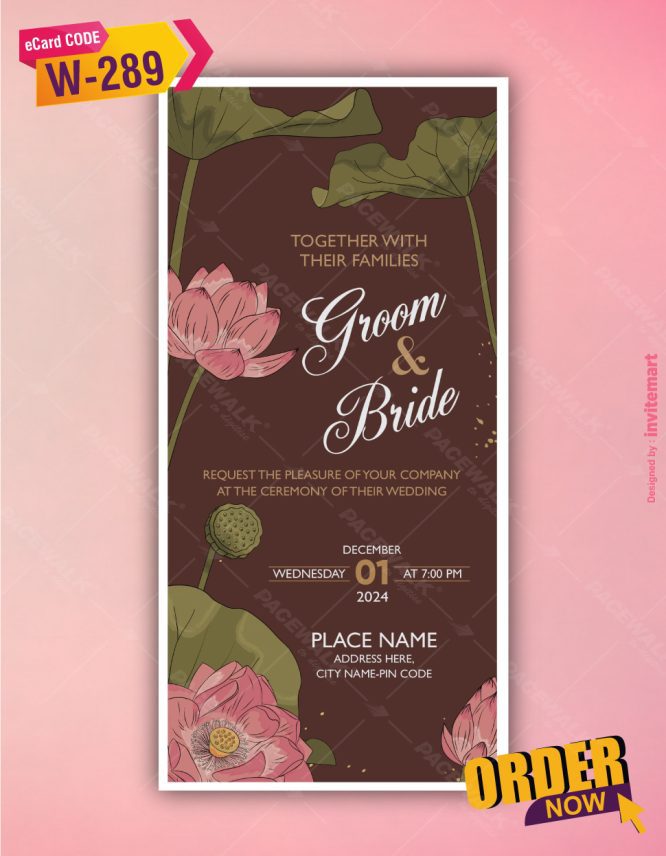 Lotus Flower Wedding Invitation