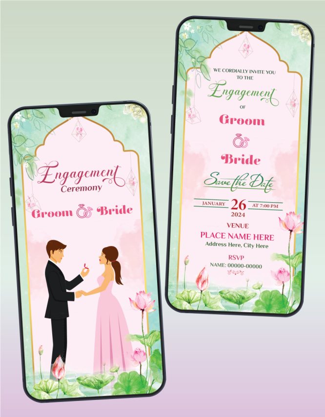 Engagement Invitation PDF Cards