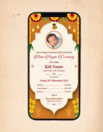 Kuan Poojan Ceremony Invitation
