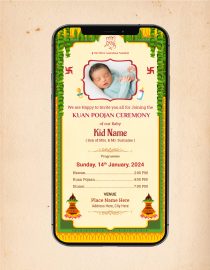 Kuan Poojan Invite Card