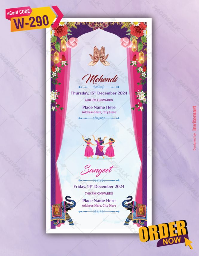 Multiple Events Wedding Invite PDF Card
