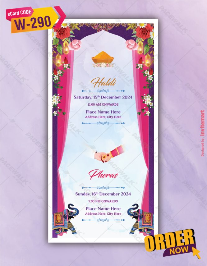 Multiple Events Wedding Invite PDF Card