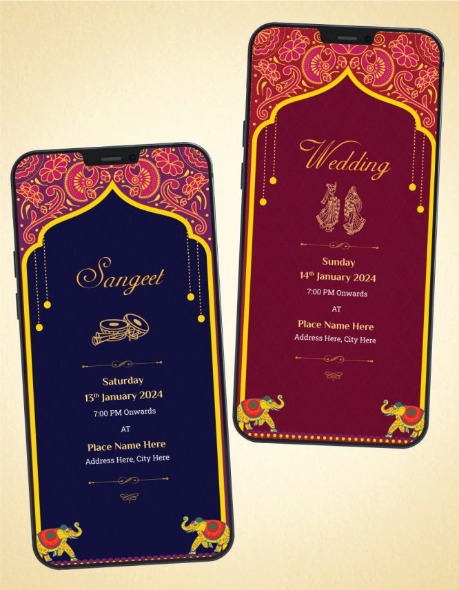 Best Multiple Events Wedding PDF Cards