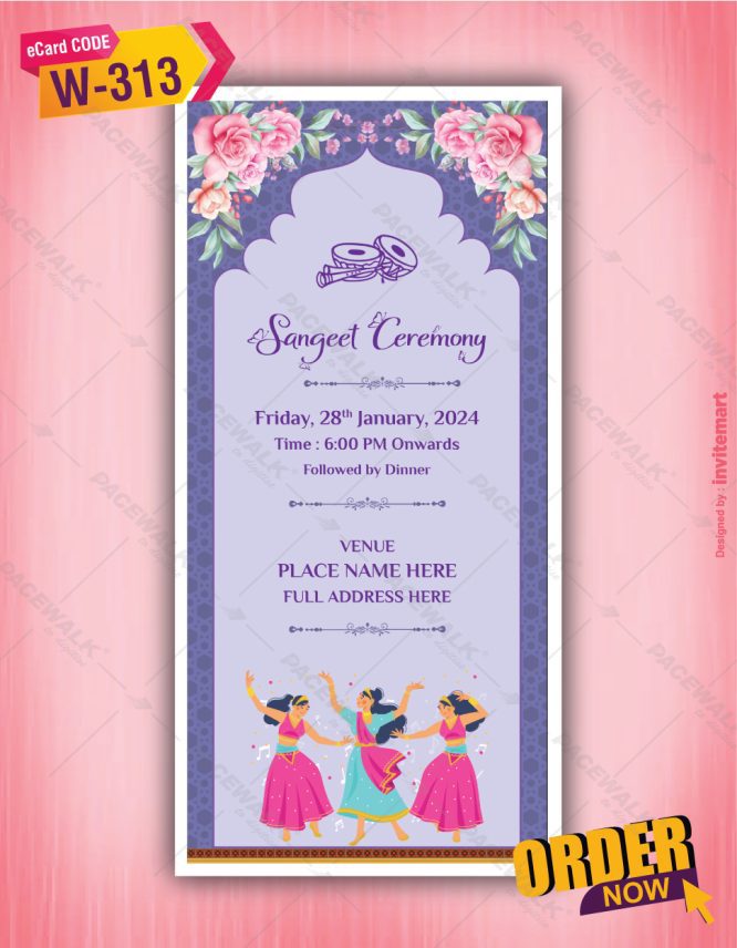 Hindu Wedding Multiple Events Invite PDF Cards