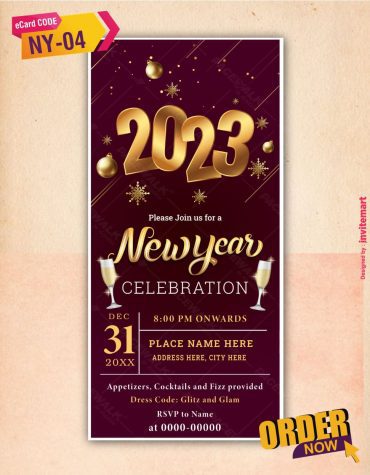 New Year Party Invite Card
