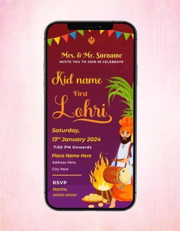 First Lohri Party Invitation