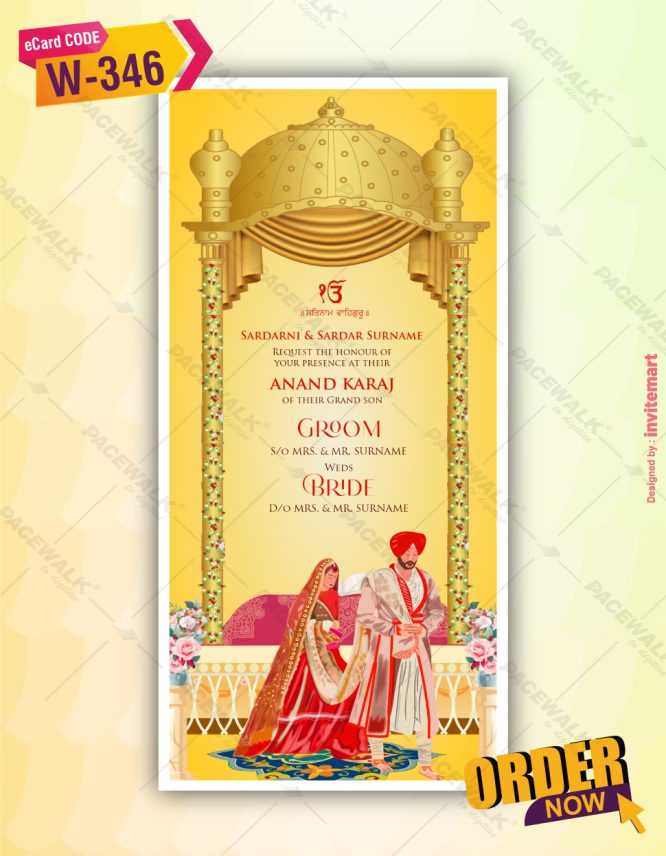 Caricature Punjabi Wedding Invitation