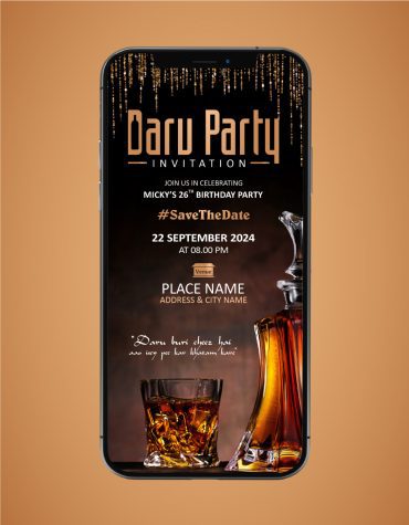 Daru Party Invitation Card