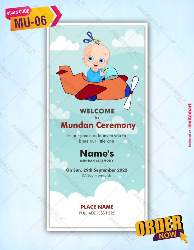 Birthday Cards Thread Ceremony Cards Mundan Cards Baby Announcement Cards  Baby Showerinvitation Cards - EJ934 - Vishakha Collections