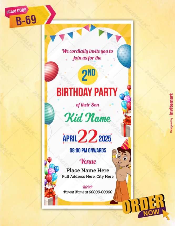 Chhota Bheem Birthday Invitation