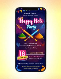 Happy Holi Party Invitation