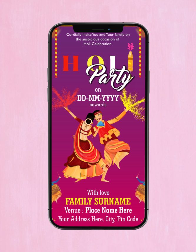 Holi Party Invitation
