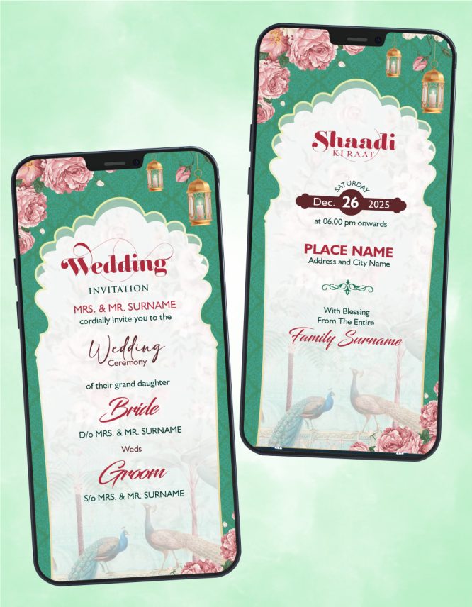 Modern Indian Wedding Card