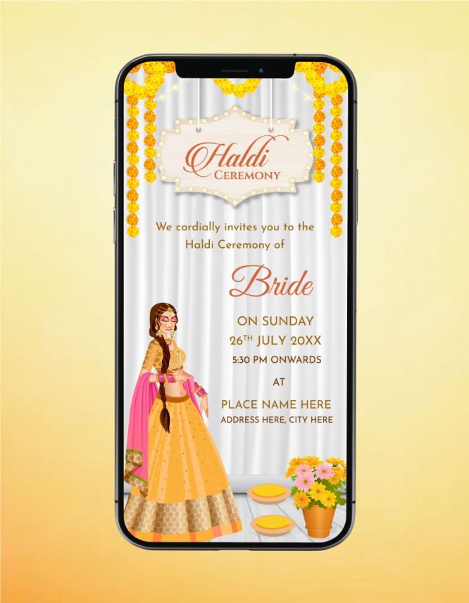 Bride Haldi Ceremony Invitation Card