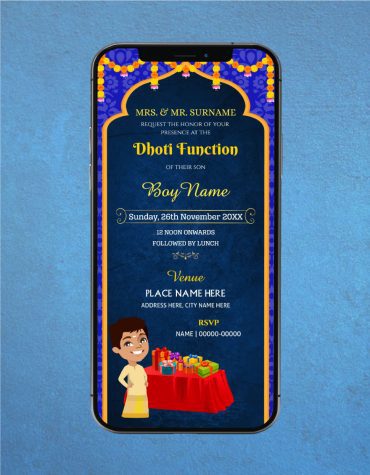 Dhoti Ceremony Invitation Card