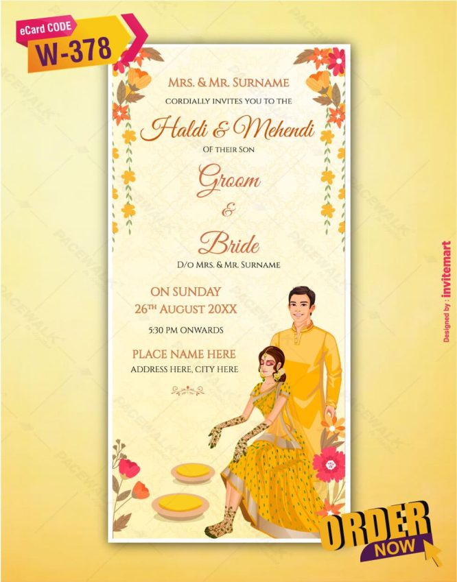 Haldi And Mehndi Invitation Card