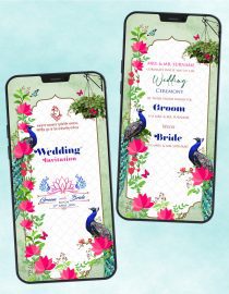 Peacock Wedding Card Design
