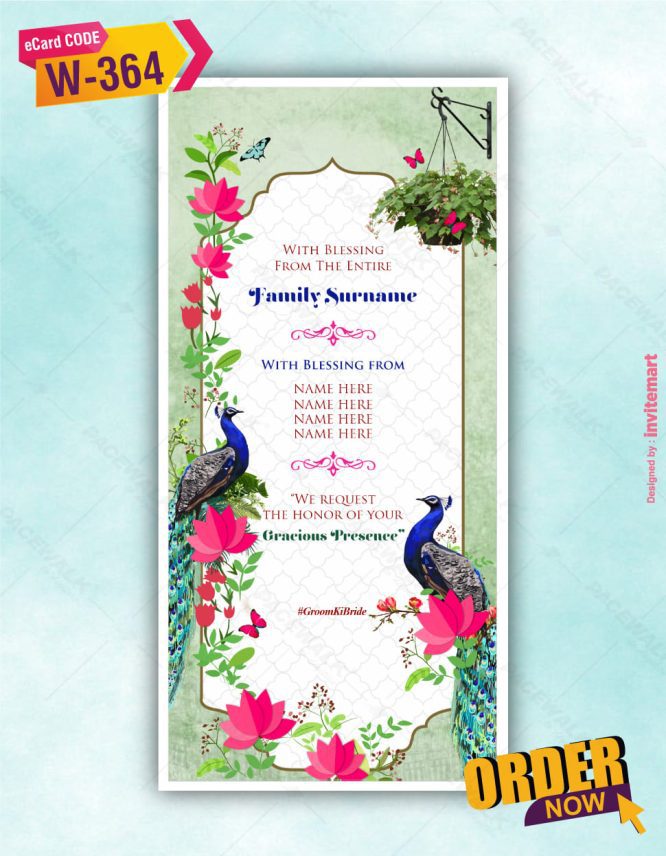 Peacock Wedding Card Design