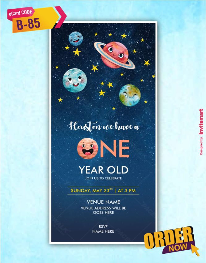 Space Theme Birthday Invitation