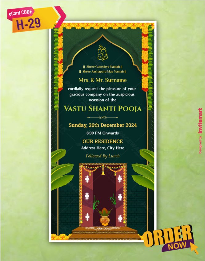 Vastu Shanti Pooja Invitation