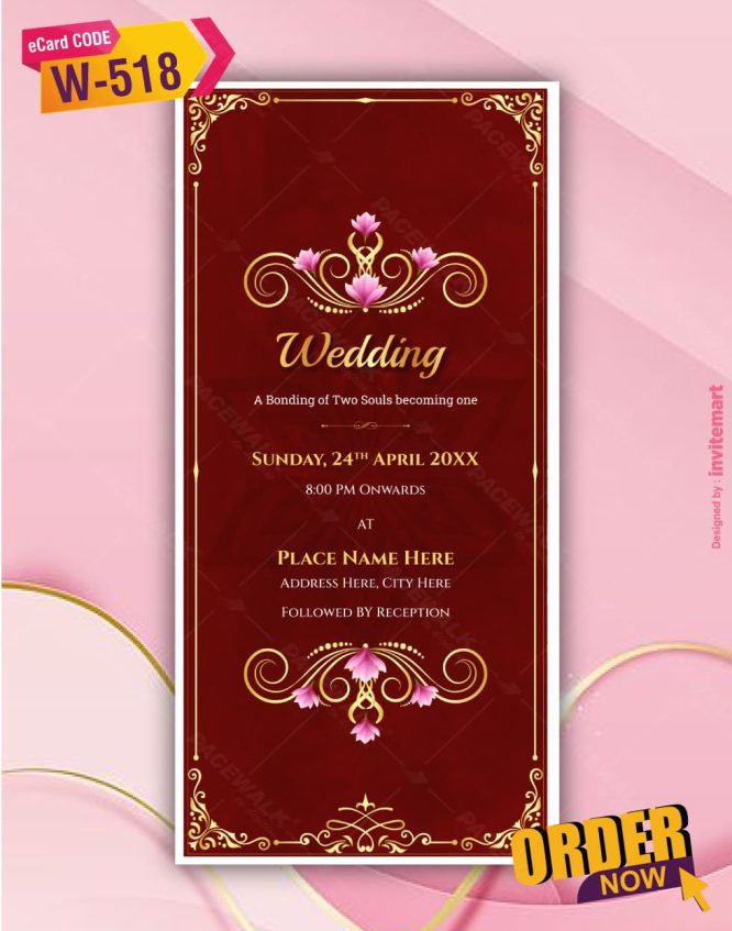 Indian Caricature Wedding Invitation Pdf Card